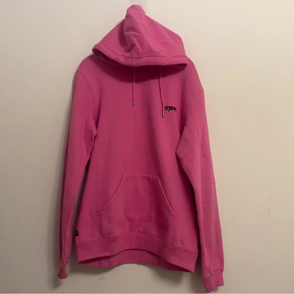 10 Deep fuchsia distressed hoodie sweatshirt size Large